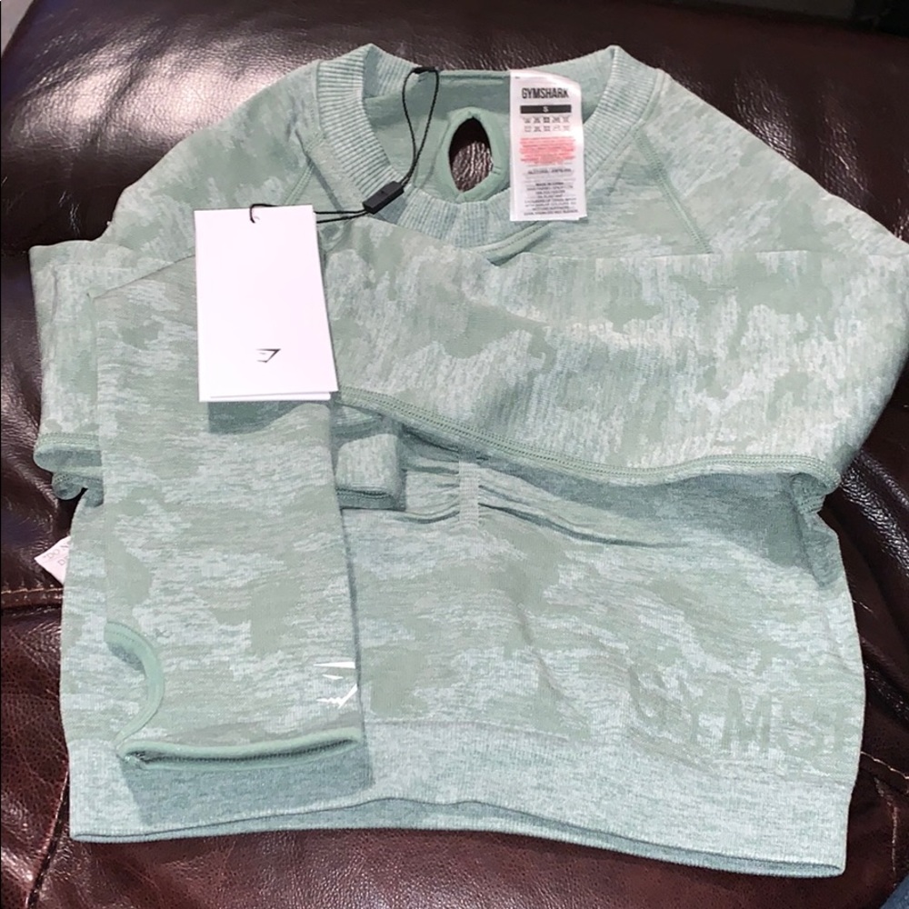 Gymshark Camo Seamless crop top Green size SMALL